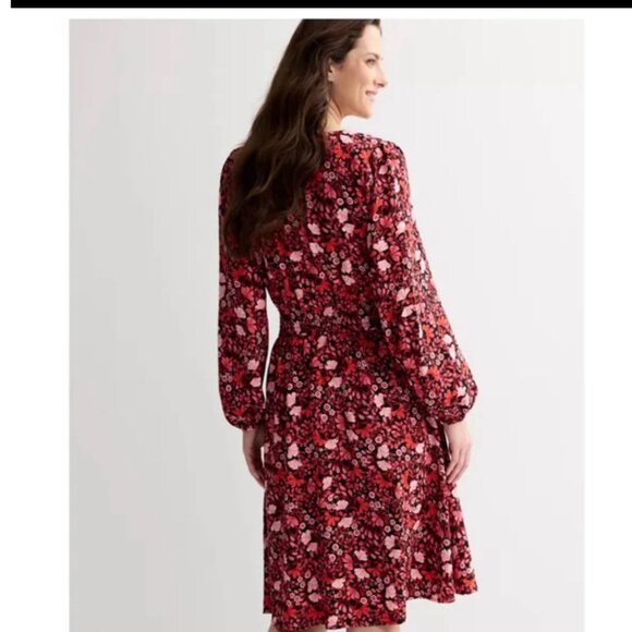 Draper James Floral Print Long Sleeve Smocked Waist dress size xs - Picture 4 of 12